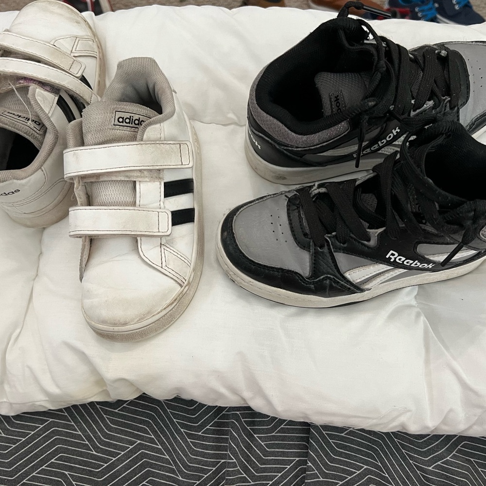 Adidas size 10c and Reebok size 11